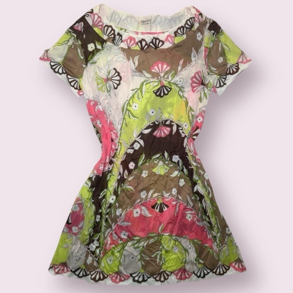 Vintage 1960s/70s Emilio Pucci 100% Silk Abstract AOP Retro MOD Dress - Picture 3 of 11